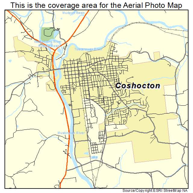 Coshocton, OH location map 