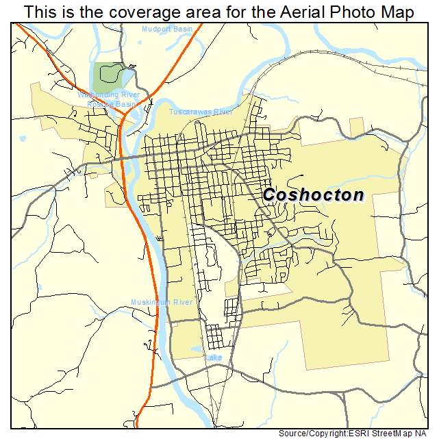 Coshocton, OH location map 
