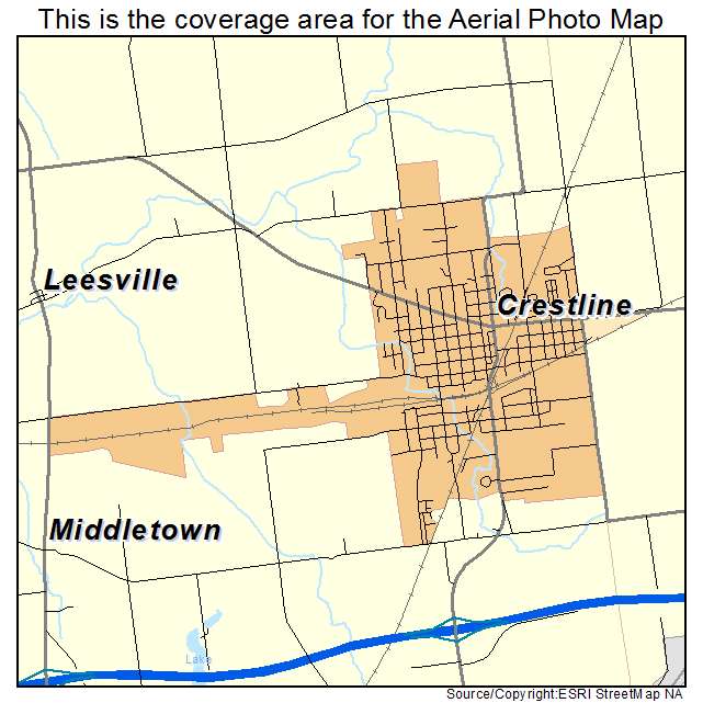 Crestline, OH location map 