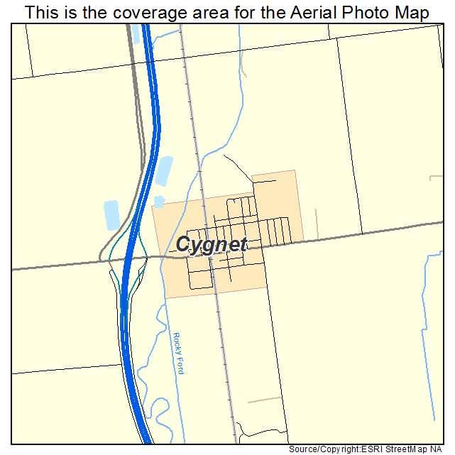 Cygnet, OH location map 