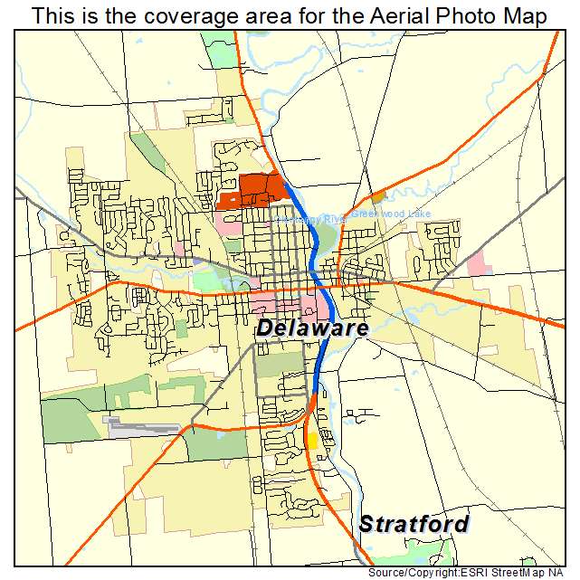 Aerial Photography Map Of Delaware OH Ohio