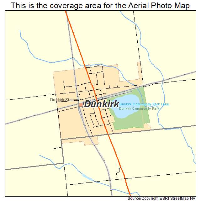 Dunkirk, OH location map 