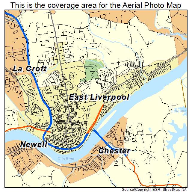 East Liverpool, OH location map 