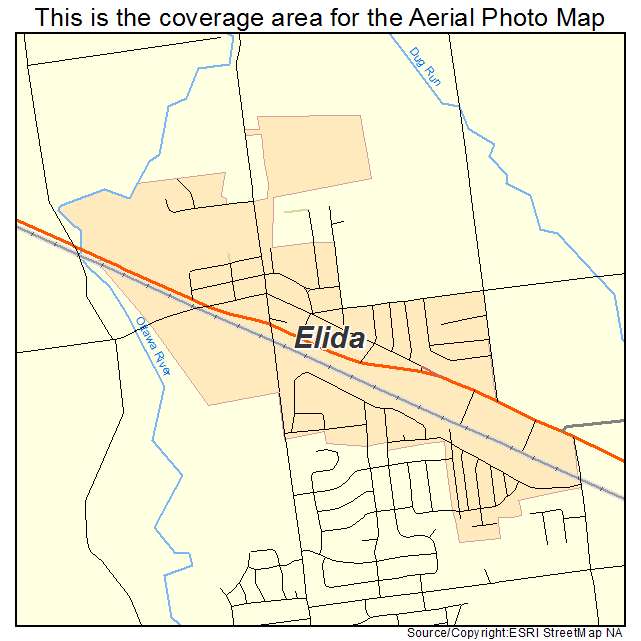 Elida, OH location map 