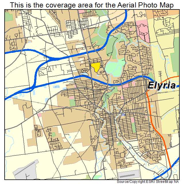 Elyria, OH location map 