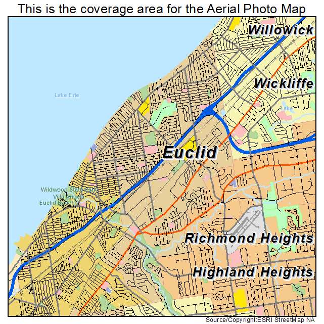 Euclid, OH location map 