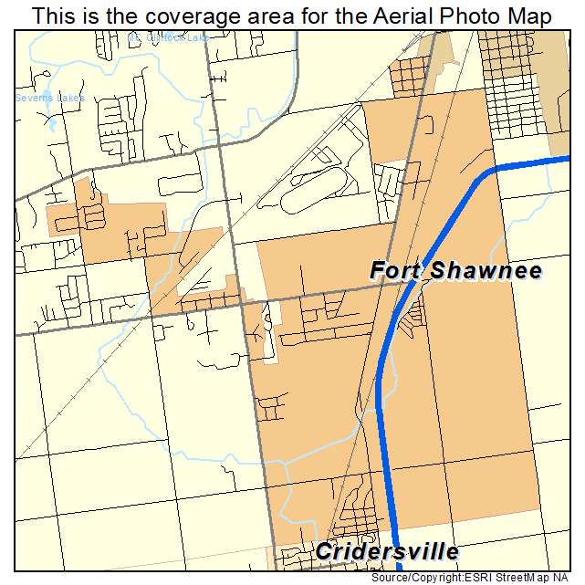 Fort Shawnee, OH location map 