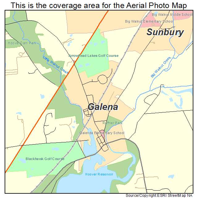 Galena, OH location map 