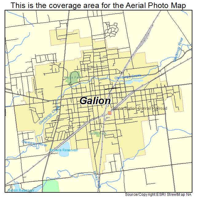 Galion, OH location map 