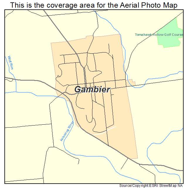 Gambier, OH location map 