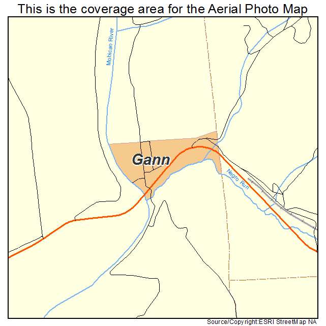 Gann, OH location map 