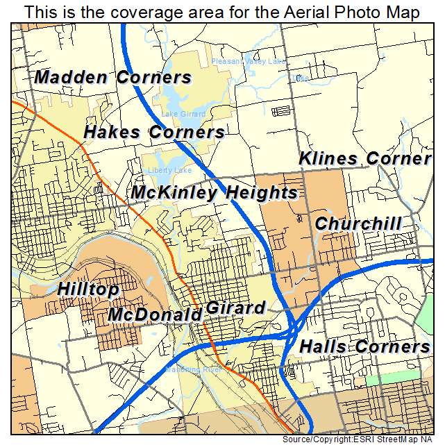 Girard, OH location map 