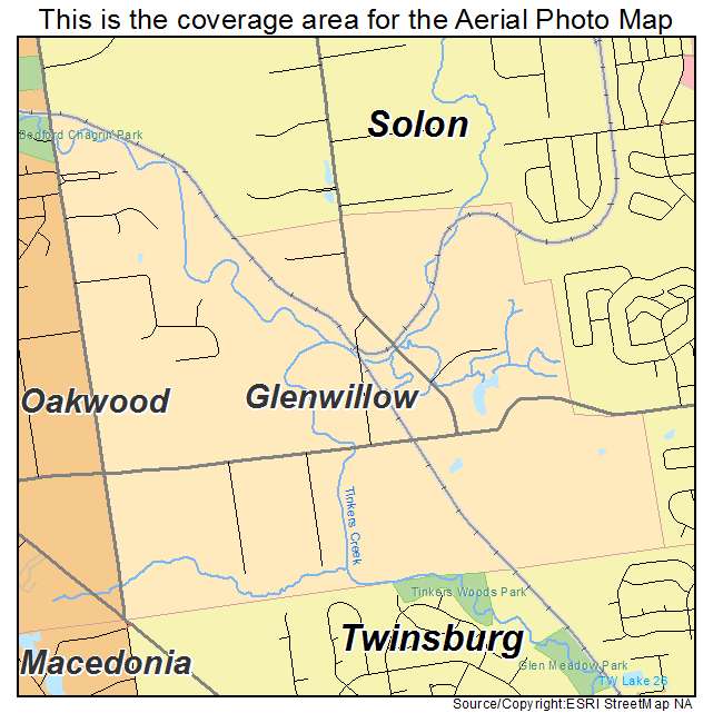 Glenwillow, OH location map 
