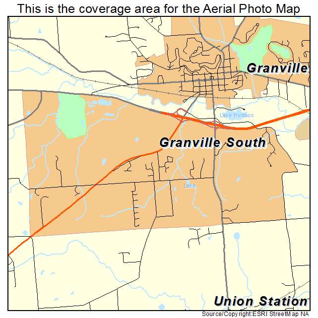 Granville South, OH location map 