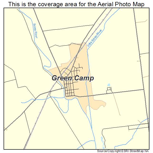 Green Camp, OH location map 
