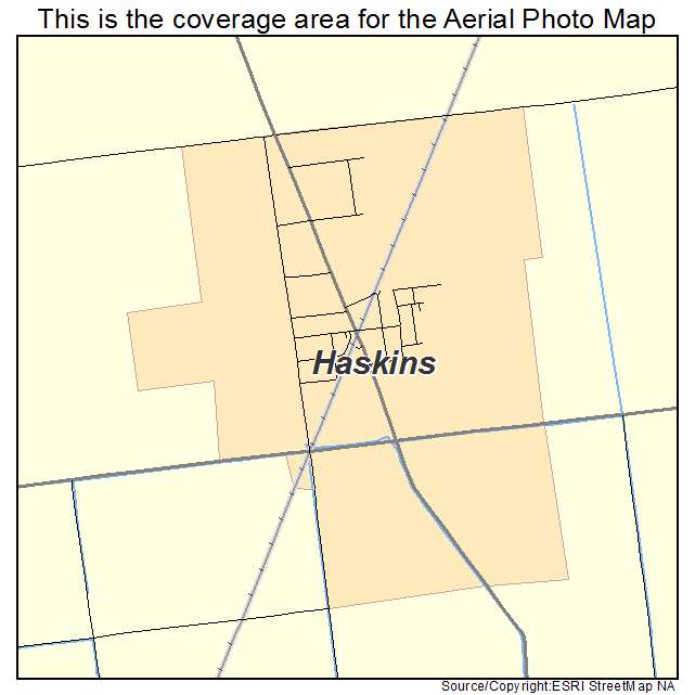 Haskins, OH location map 