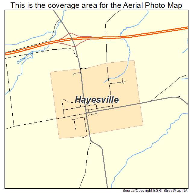 Hayesville, OH location map 