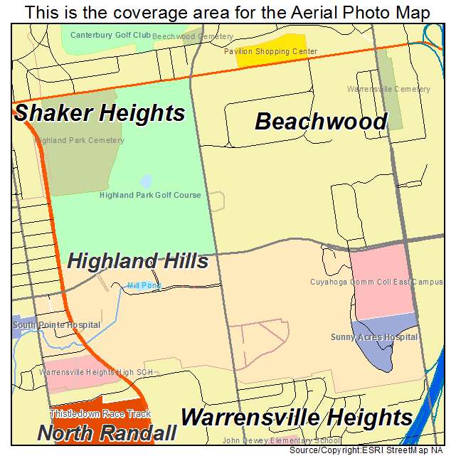 Highland Hills, OH location map 