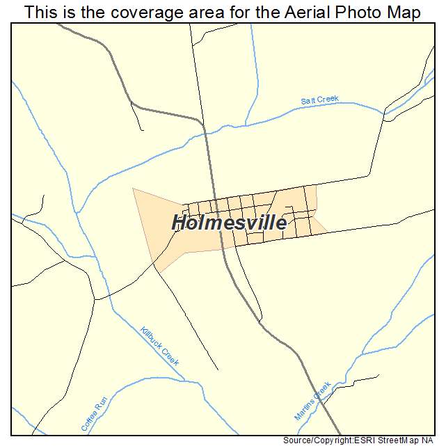 Holmesville, OH location map 
