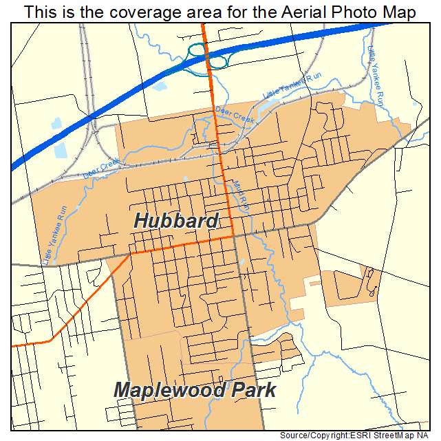 Hubbard, OH location map 