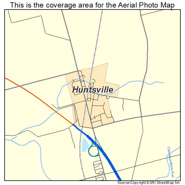 Huntsville, OH location map 