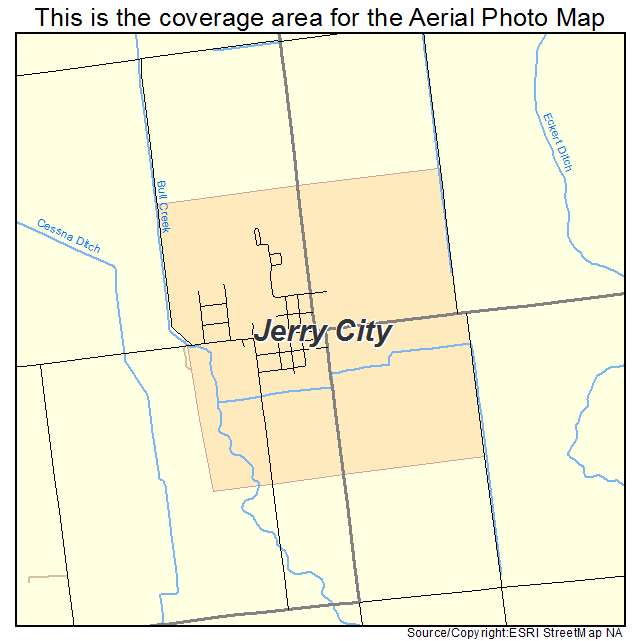 Jerry City, OH location map 