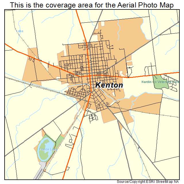 Kenton, OH location map 