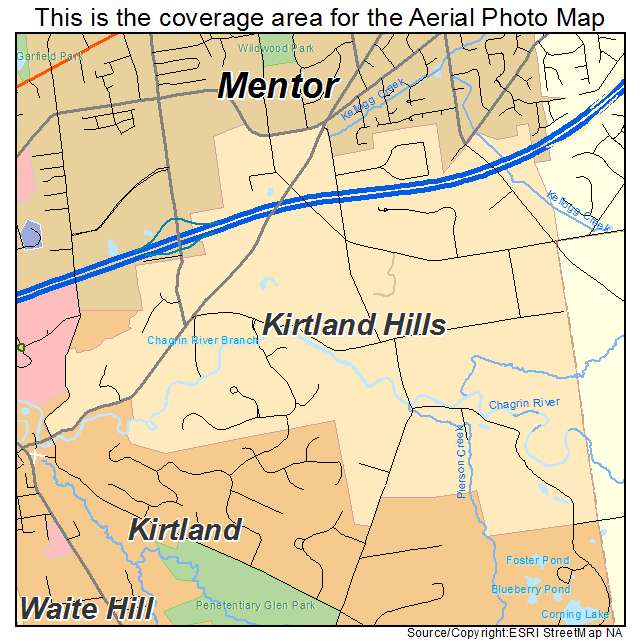 Kirtland Hills, OH location map 