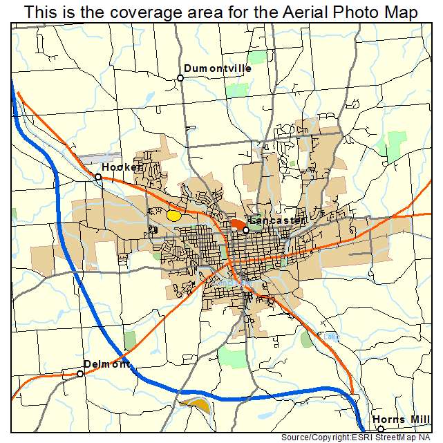 Lancaster, OH location map 