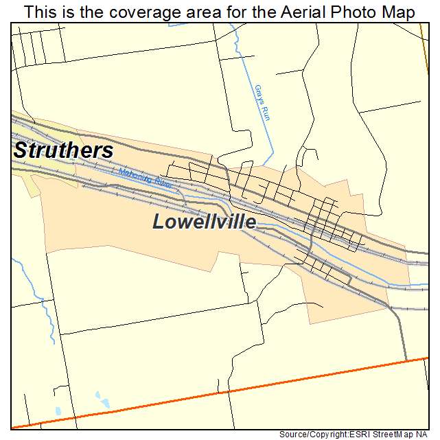 Lowellville, OH location map 