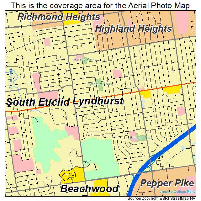 Lyndhurst, OH location map 