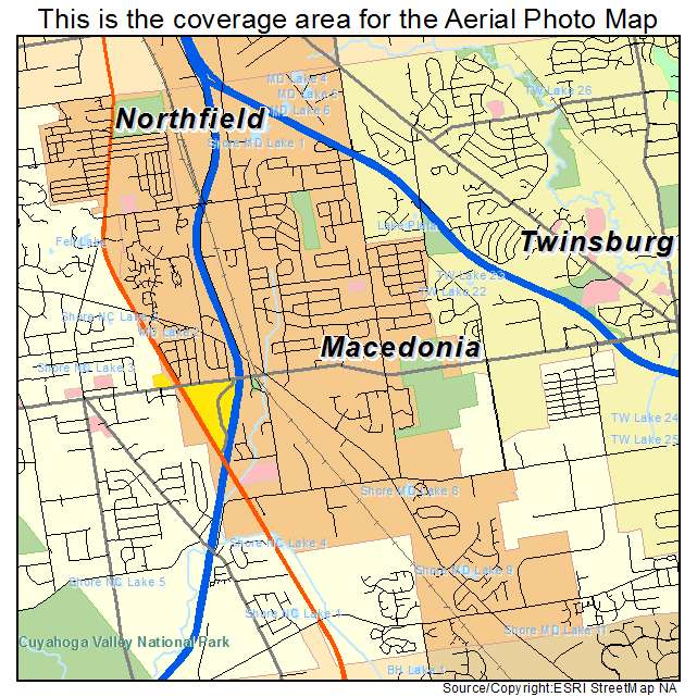 Macedonia, OH location map 