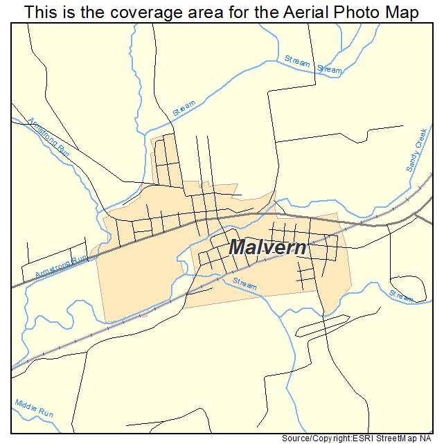 Malvern, OH location map 