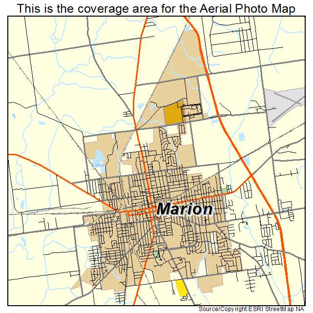 Marion, OH location map 