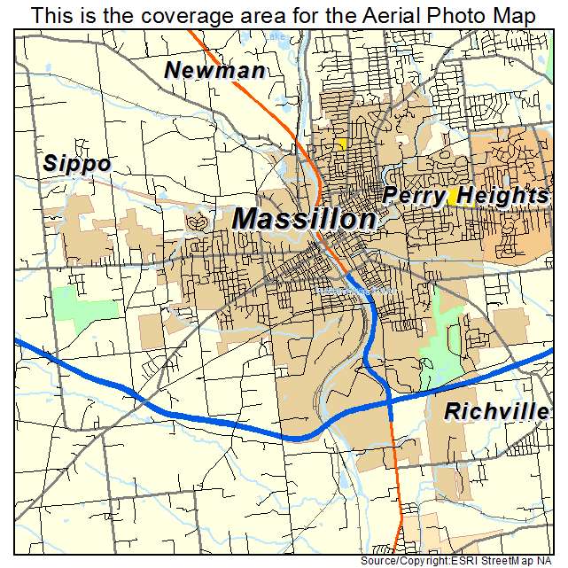 Massillon, OH location map 