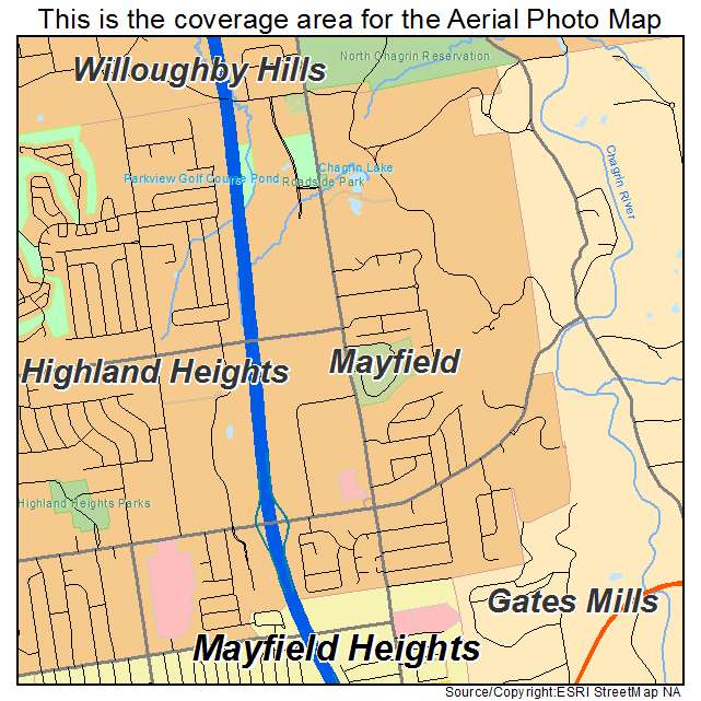 Mayfield, OH location map 