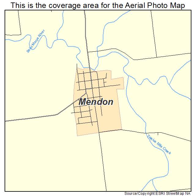 Mendon, OH location map 