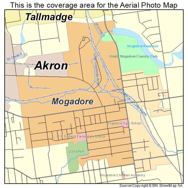 Mogadore, OH location map 