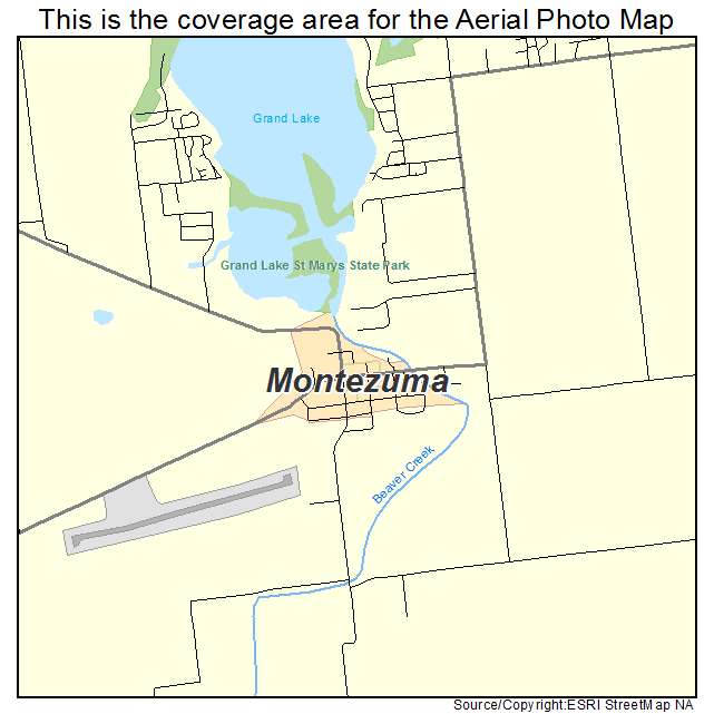 Montezuma, OH location map 