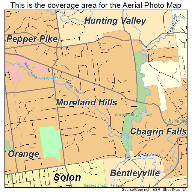 Moreland Hills, OH location map 