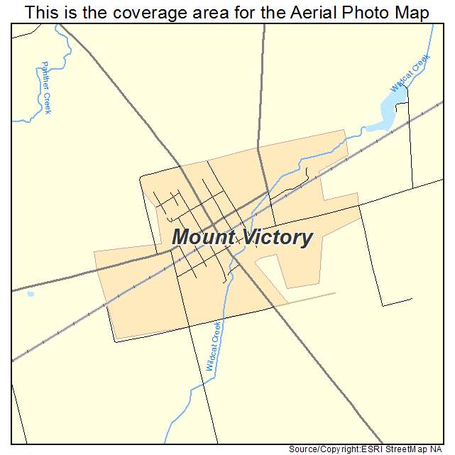 Aerial Photography Map of Mount Victory, OH Ohio