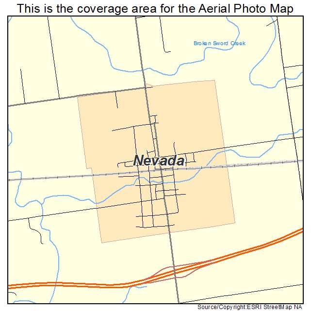 Nevada, OH location map 