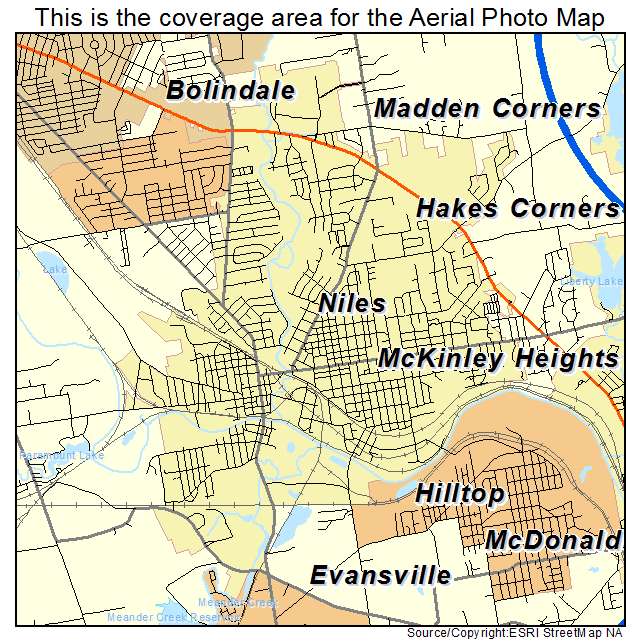 Niles, OH location map 