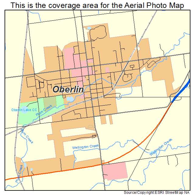 Oberlin, OH location map 