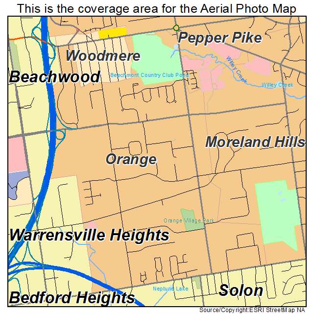 Orange, OH location map 