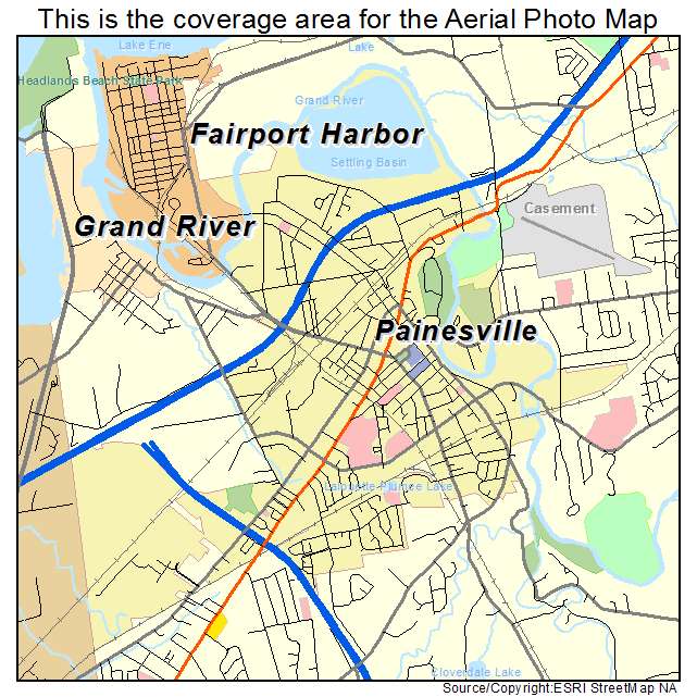 Painesville, OH location map 