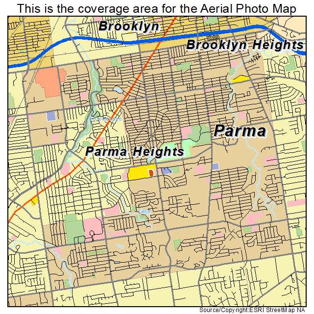Parma, OH location map 