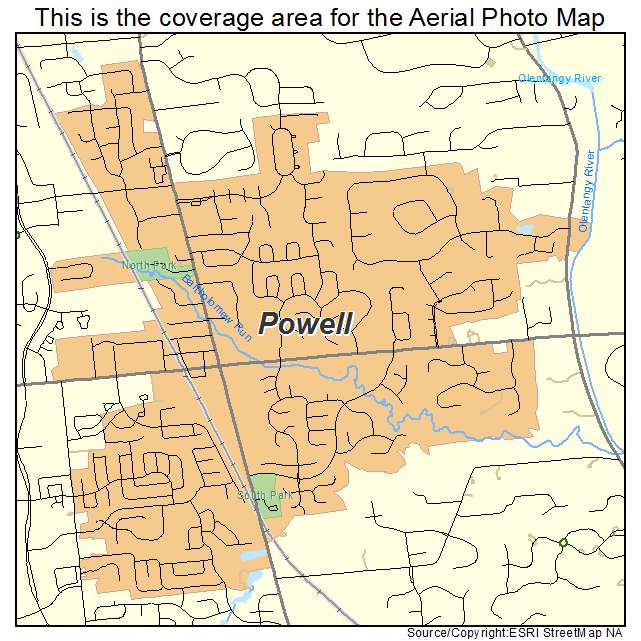 Powell, OH location map 