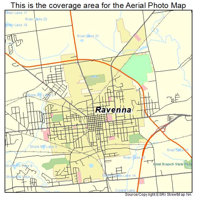 Ravenna, OH location map 