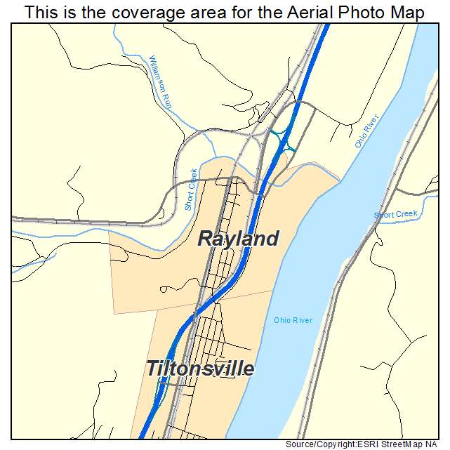 Rayland, OH location map 